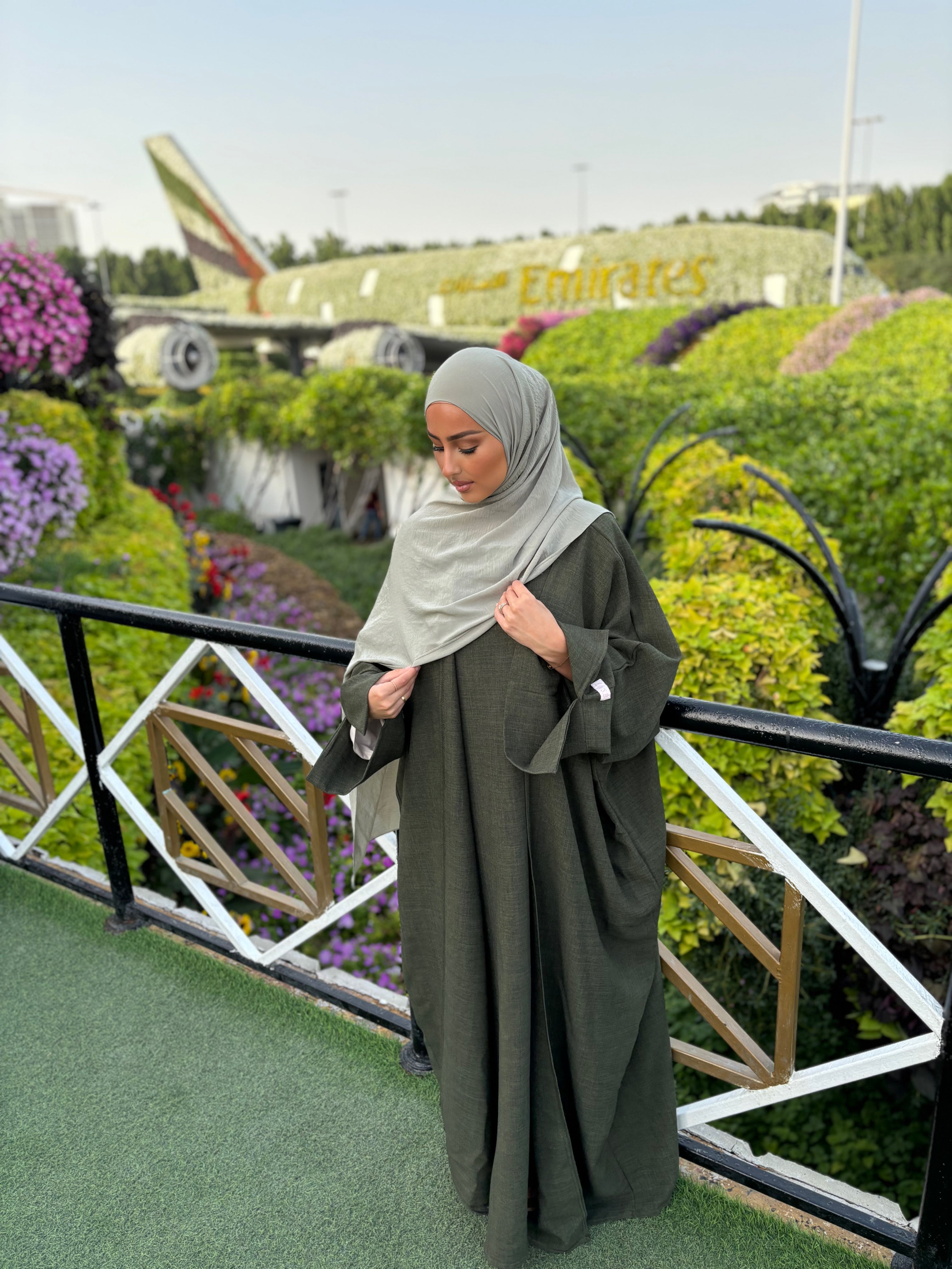 Set lin sous abaya + kimono LIN’S B