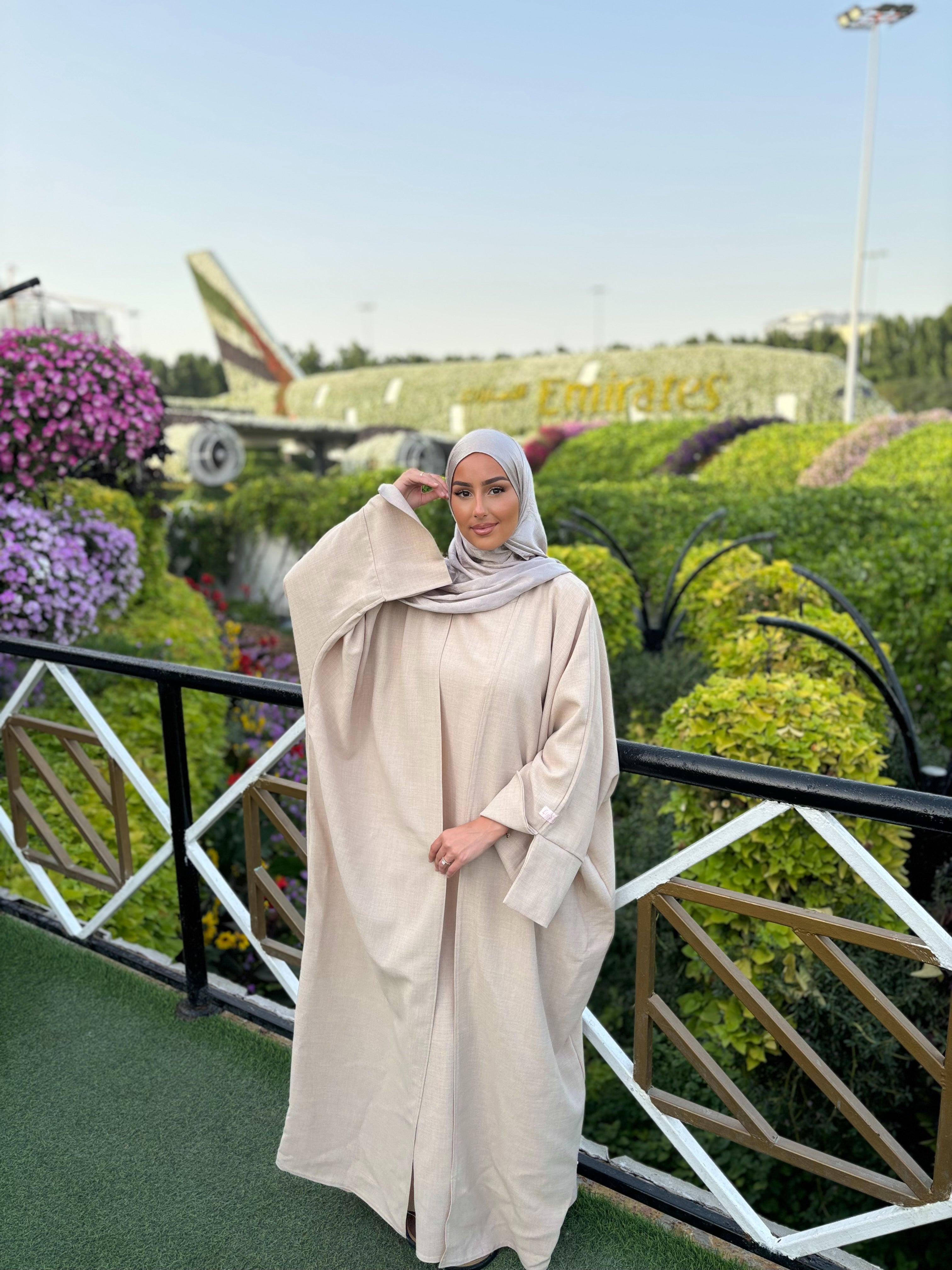 Set lin sous abaya + kimono LIN’S B