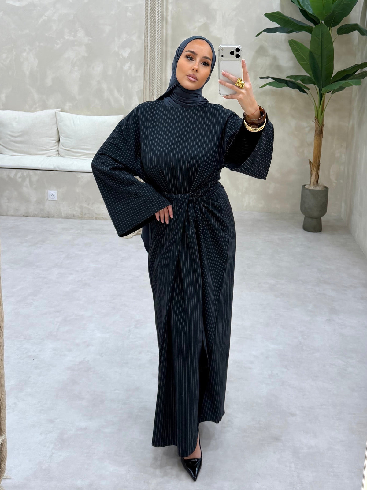 ROBE RAYÉ - DARK BLUE
