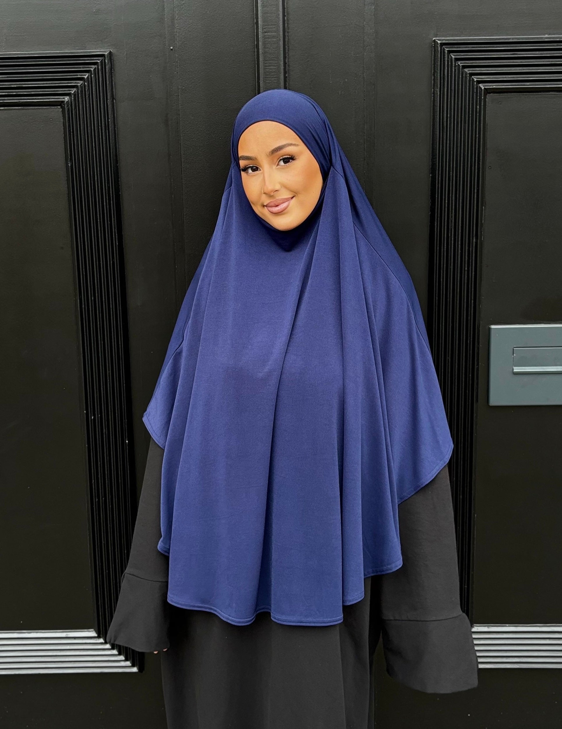 Khimar en jersey premium de luxe LIN’S B - bleu nuit