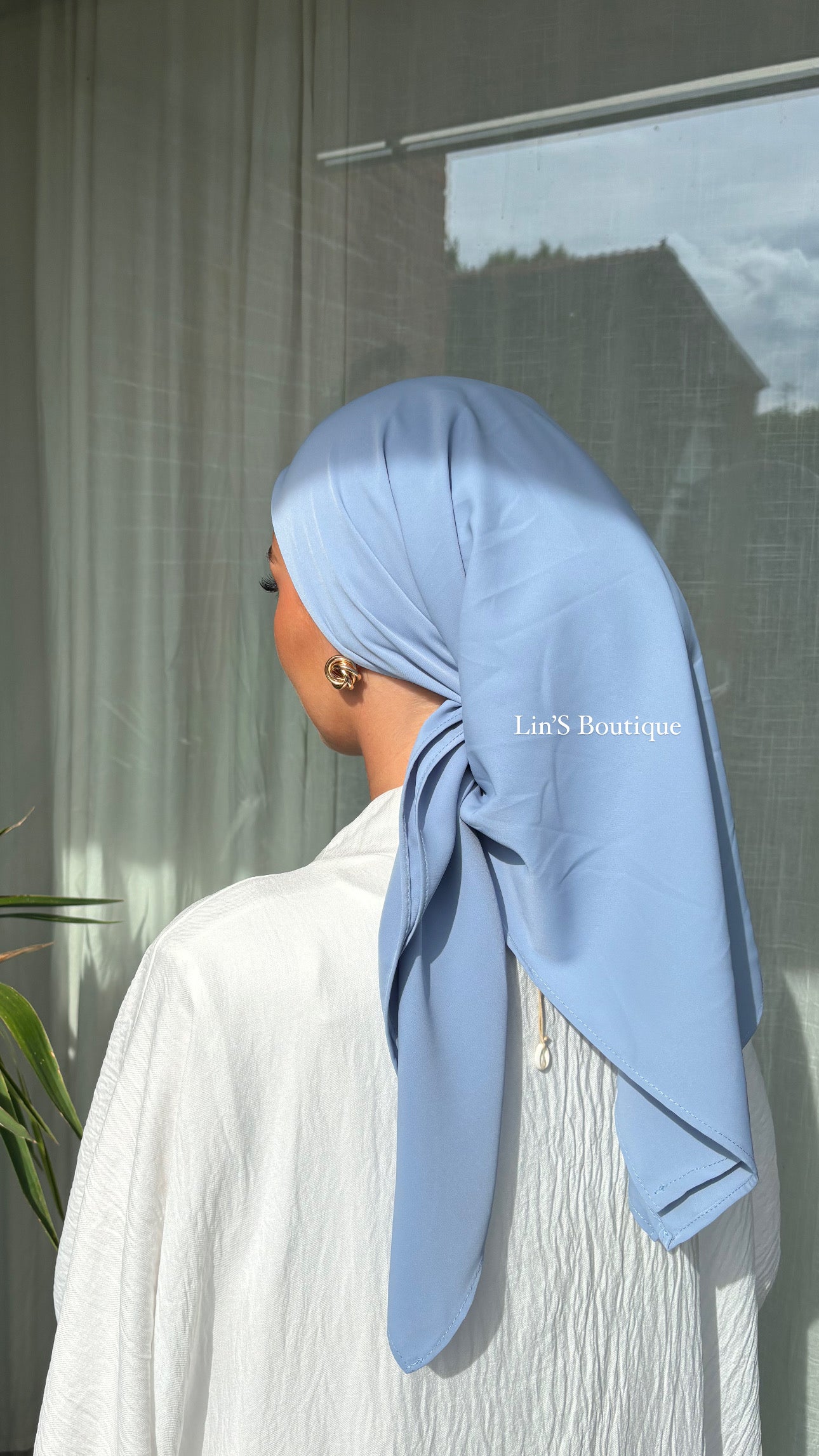 Carré de soie Lin’S B - baby blue