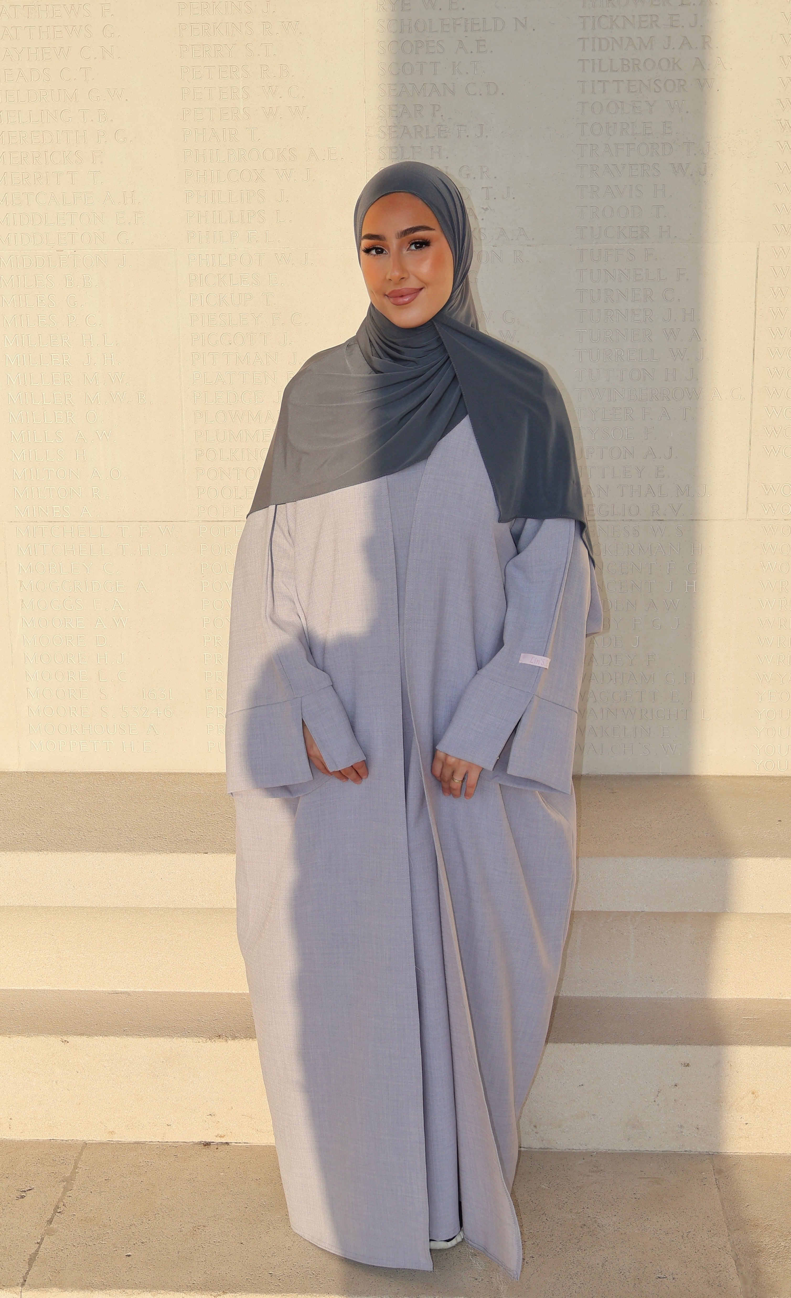 Set lin sous abaya + kimono LIN’S B baby grey