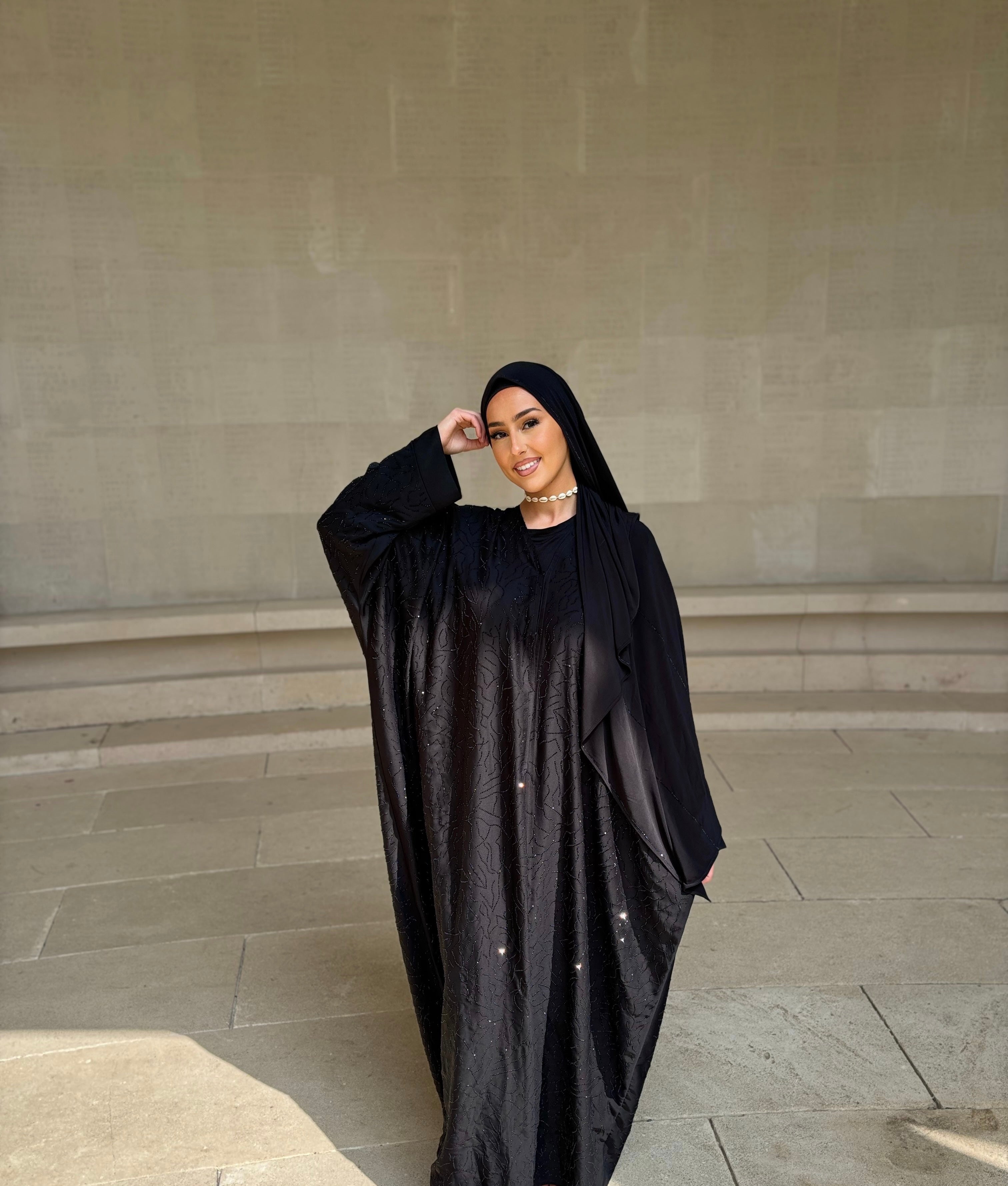 Abaya de Dubai Full Strass - Black