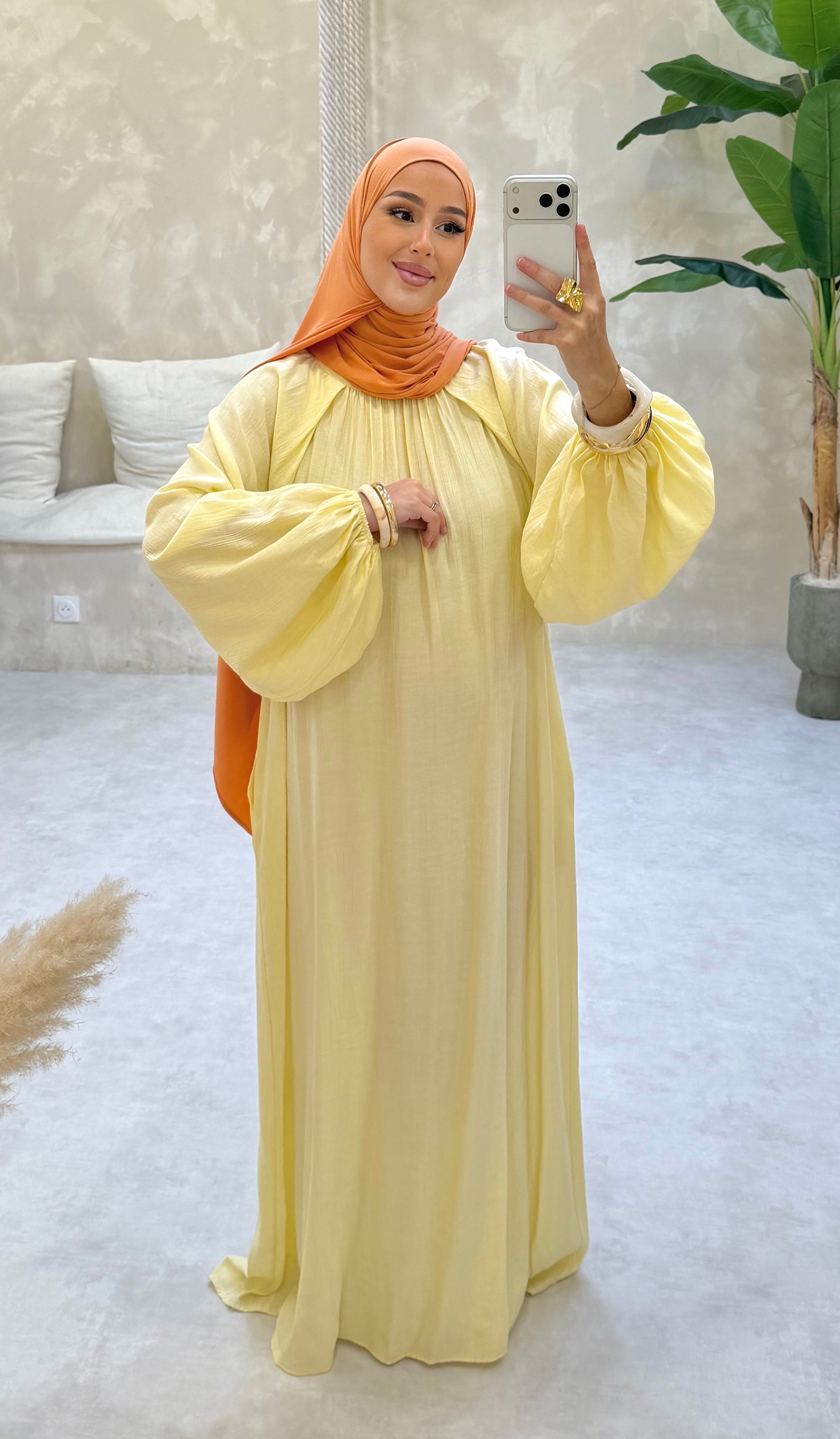ROBE MAHRA - jaune pastel