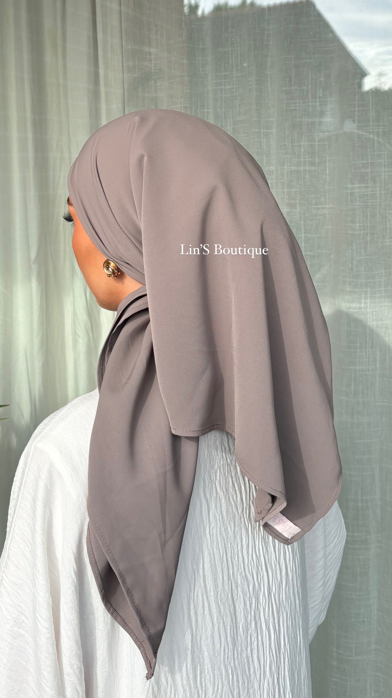 Carré de soie Lin’S B - Taupe