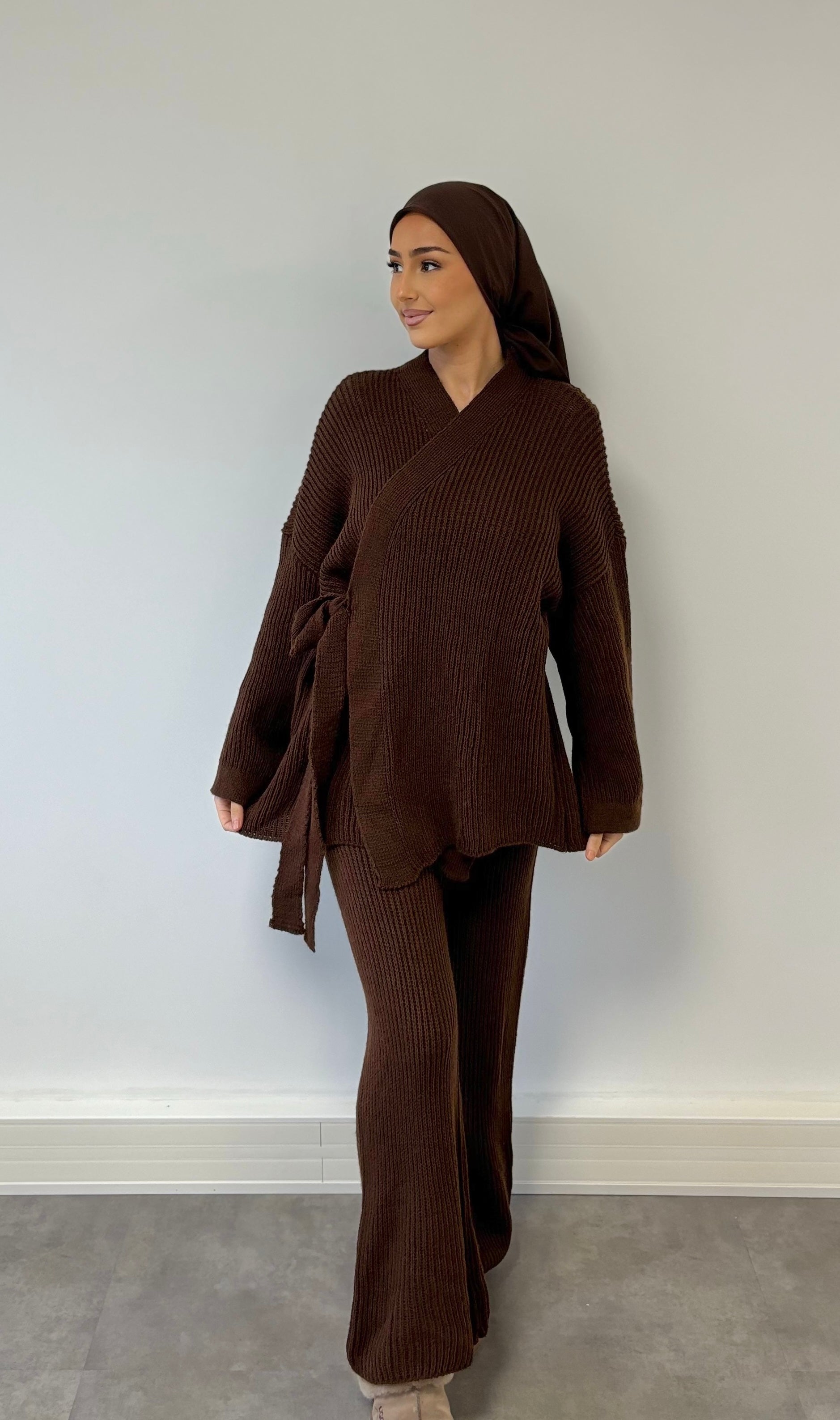 Ensemble NYSSA maille - marron foncé