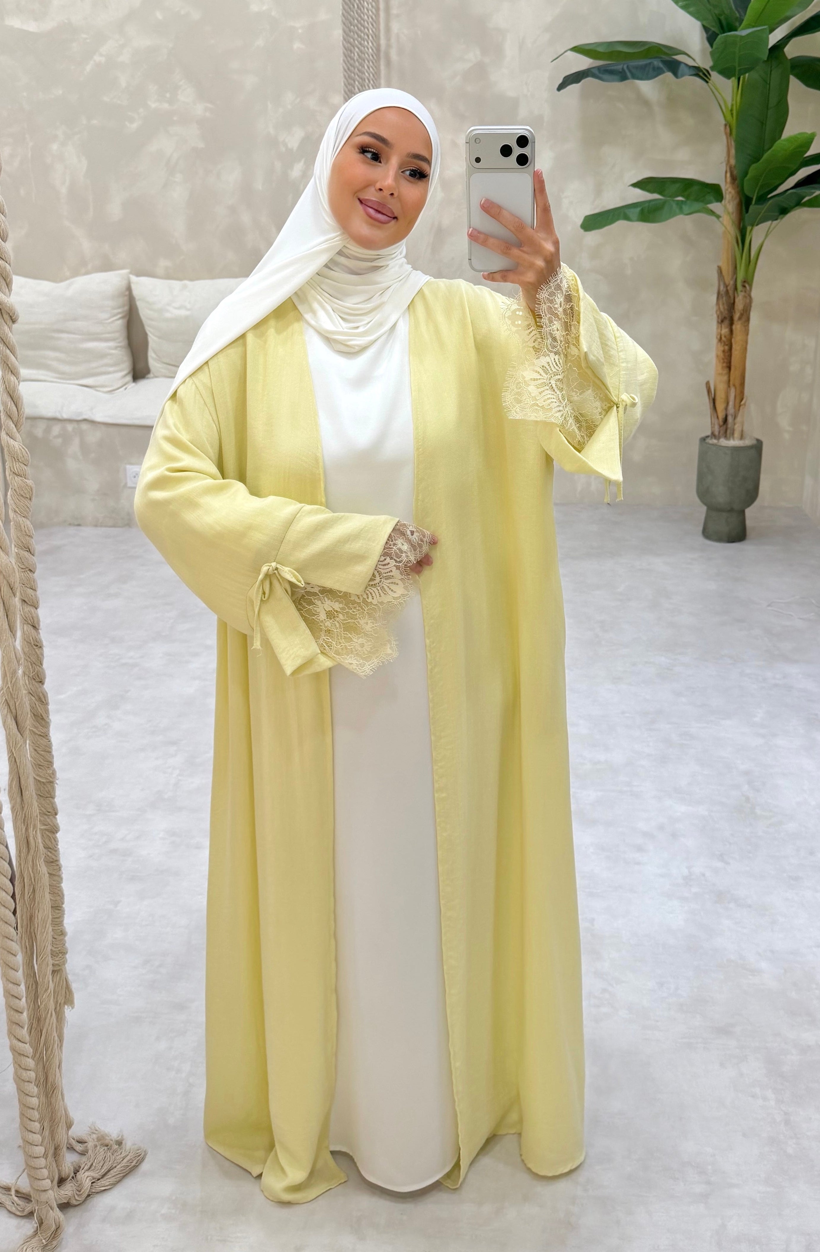 Kimono DENTELLE - jaune pastel